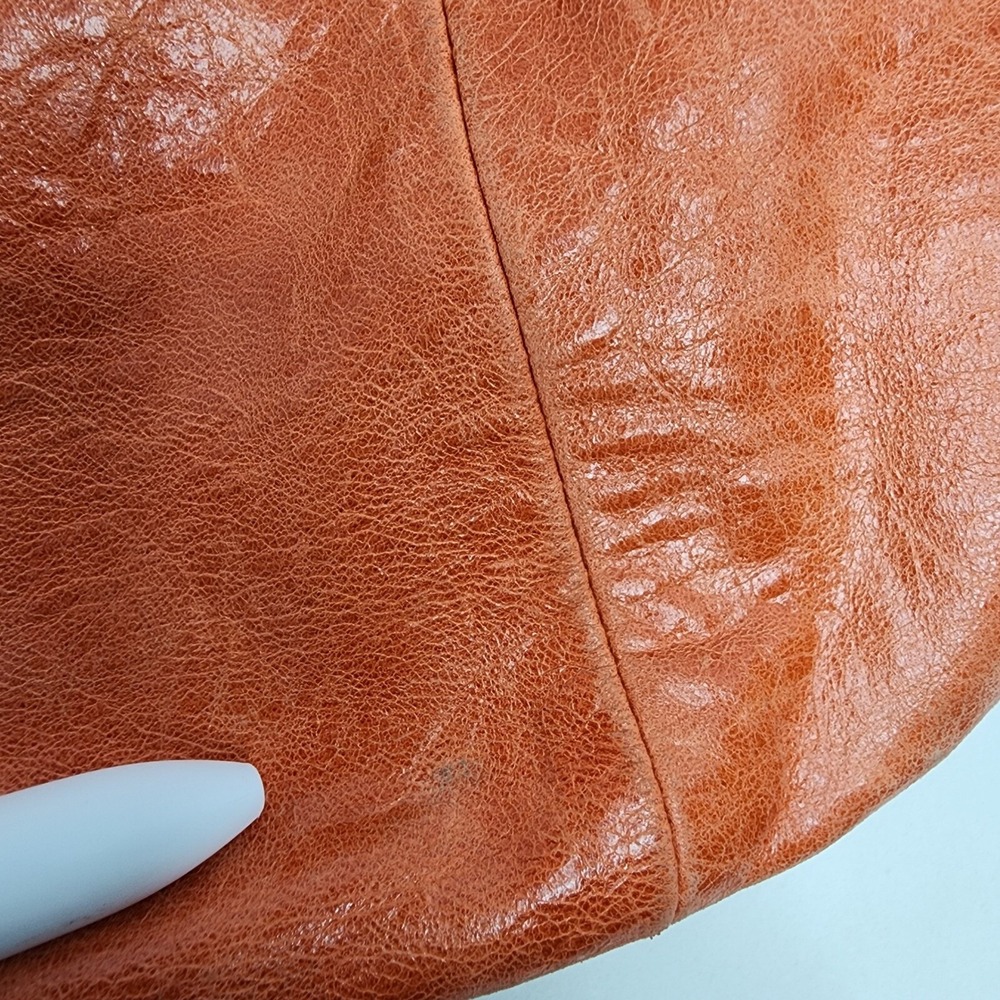 Ellington Bucket Purse Shoulder Bag Italian Leather Orange - Picture 12 of 16